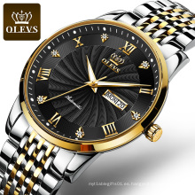 OLEVS 6630 reloj de lujo mecánico calendario de fase lunar reloj de hombre mecánico Tourbillon automático de alta calidad